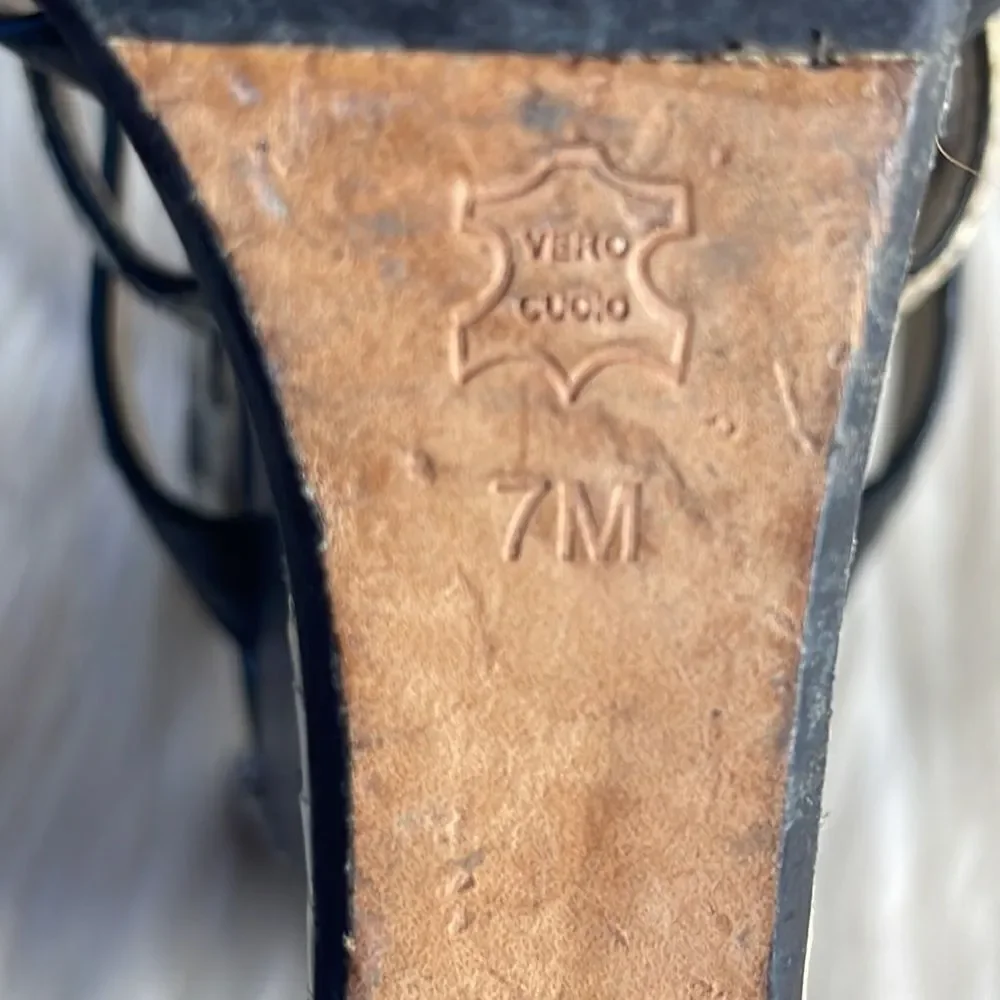 Kors Michael Kors Python /Black Strappy Sandals‎ Sz 7